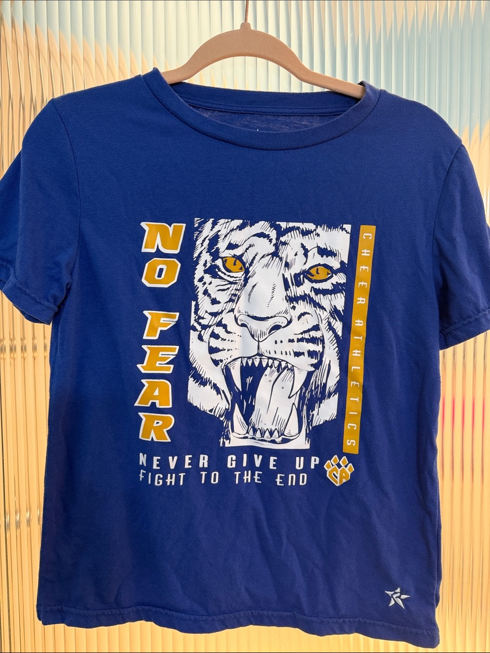 Cheer Athletics No Fear Blue Graphic Tiger Tee
